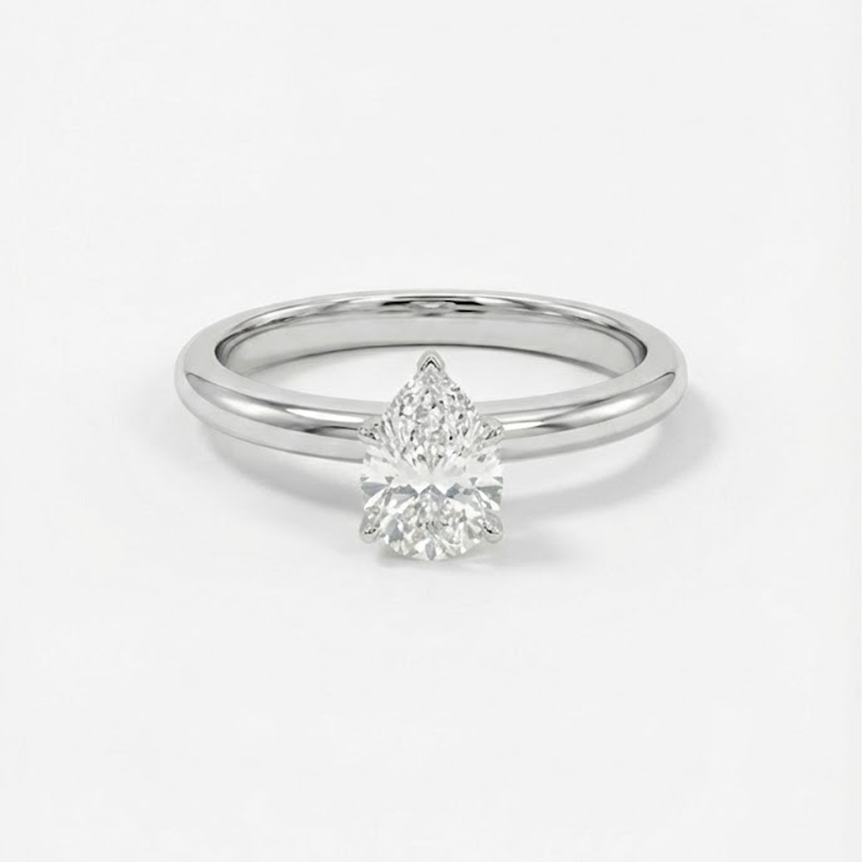 טבעת טיפה חלקה | Moissanite